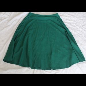 Green Skater Pleated Skirt
